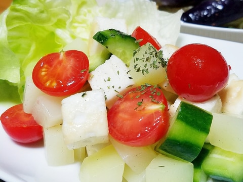 オリーブオイルde☆はんぺんと野菜のコロコロサラダ